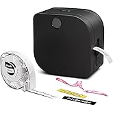 Phomemo Label Maker Machine with Tape, P12 Bluetooth Small Label Maker with Multiple Templates Thermal Transfer Ribbon Printer Machine for Home, Kitchen, School, Gift Wrapping, Office, Black