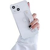 siduater Strap Case for 6.7" iPhone 14 Plus with Wristband Kickstand, Clear Soft TPU Protective Shockproof Bumper Rugged Cover, Adjustable Hand Grip Loop for iPhone 14 Plus 6.7 Inch, Crystal Clear