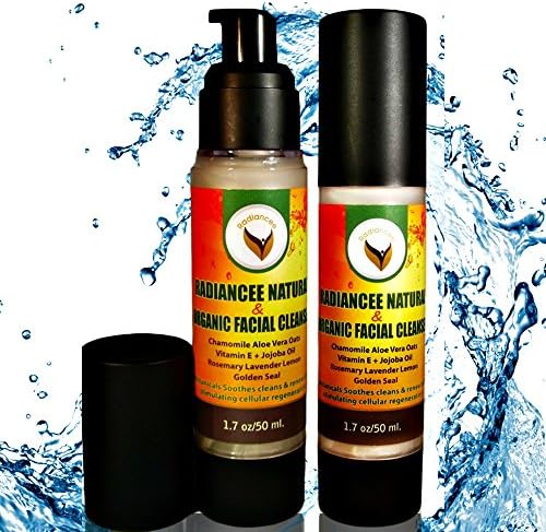 Natural Organic Facial Cleanser / Face Wash 1.7 oz - Anti Aging Hydrating Makeup Remover - For Dry Oily Sensitive Skin - Hypoallergenic Facial Wash