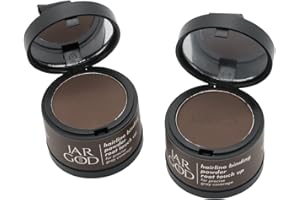 JARGOD Hairline powder Root Touch-Up Temporary Concealing Powder Instant Gray Coverage Temporary Hair Color for Roots and Highlights for Women & Men (0.14 Ounce (Pack of 2), Medium Brown)