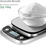 Himaly 10 kg Digital Kitchen Scale with Tare Function Backlit Display Stainless view 2
