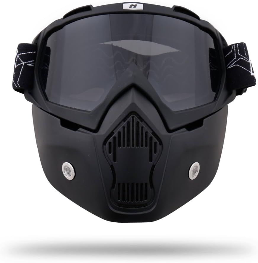 NENKI Motorcycle Goggle Mask NK-1019A For Vintage helmet,Motocross, Road Racing,and Snowboard（Smoke Anti Fog Lens)