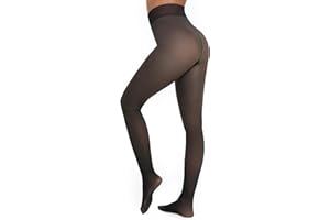 Apriddeo Warm Fleece Lined Tights Women Fake Translucent Pantyhose High Waist Thermal Leggings Thick Sheer Winter Tights
