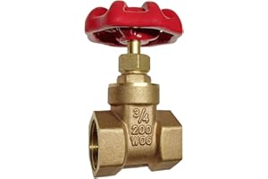 GUXGUY3/4” Brass Gate Valve DN20, NPT Brass Female Threaded Rotary Globe Valve for Water Pipes, Fuel Water Gas Flow Control, Air Switches, Water Meter Front Switches and Air Compressors, etc