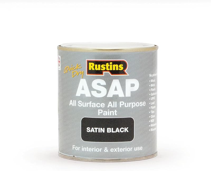 Rustins ASAP Paint Black 500ml - Fast Drying, Low Odor