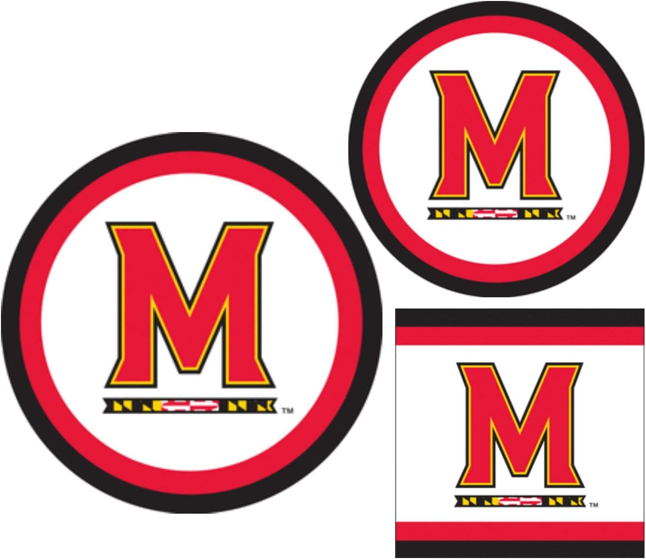 Maryland Terrapins Party Supplies - Bundle Includes Paper Plates and Napkins for 10 People