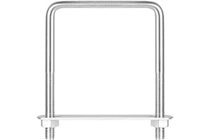 uxcell Square U-Bolts, 2 Sets 77mm(3.03") Inner Width 110mm Length M8 304 Stainless Steel U Clamp Bolt with Nuts and Plates, 