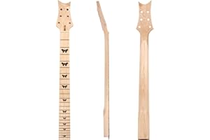 KMISE Electric Guitar Neck For ST Guitars Replacement Bolt-on C Shape Canada Maplewood (24 Fret Butterfly Maple)