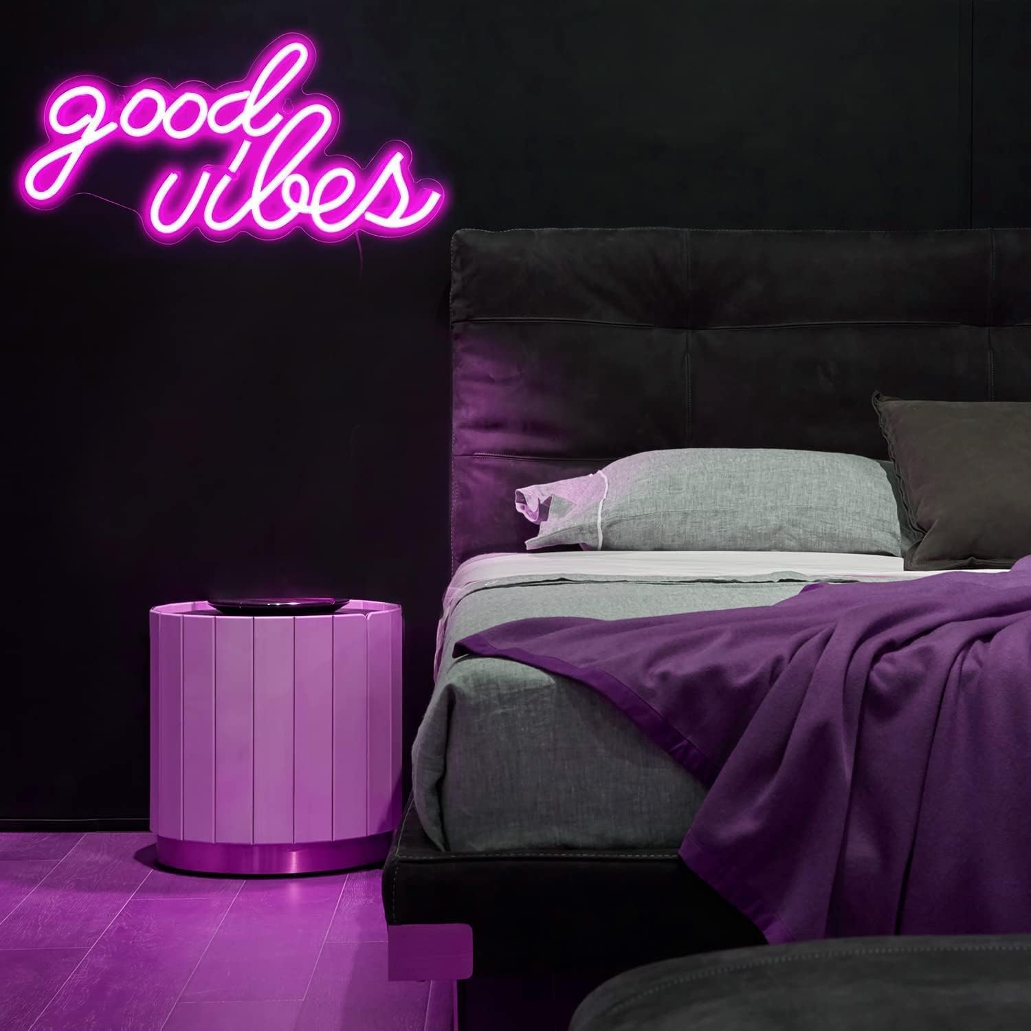 DECANIT Pink Good Vibes Neon Sign，16.1