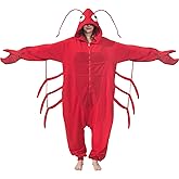 AIYOUYIYA Adult Sea Creatures Onesie Lobster, Crab, Shrimp, Seahorse, Turtle Halloween Costume Unisex Animal Cosplay Pajamas