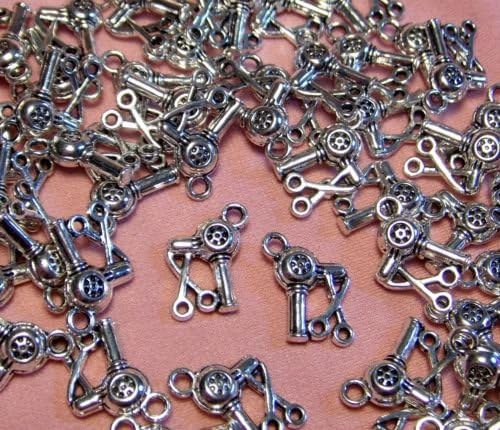 50 SILVER HAIR STYLIST CHARMS-BEAUTIC Jewelry Making Supply Charms Wholesale by BP