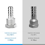 ERGAOBOY 2 Pcs 304 Stainless Hose Barb Fittings 12mm to 1/4 BSP Female view 5
