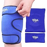 Hilph Knee Ice Pack Wrap for Replacement Surgery and Meniscus Tear, Reusable Hot Cold Compression Knee Wrap with 2 Gel Cold P