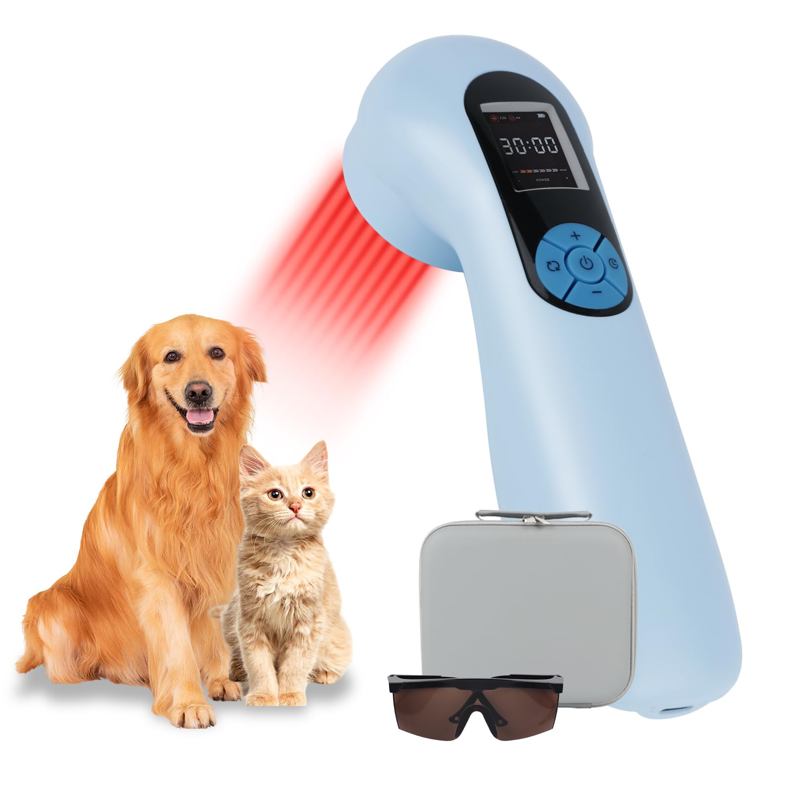 Photo 1 of 5000mAh Pro Cold Laser Therapy Device for Dog Vet Low Level NIR Red Light Therapy Machine Cat Pain Relief 808/650nm Handheld Infrared Laser LLLT Wand for Wound Healing Pet Muscle Relax Treatment