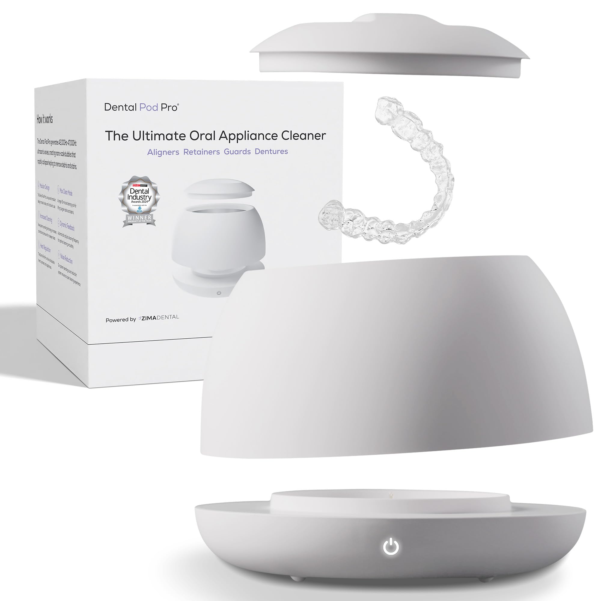 Photo 1 of Zima Dental Pod PRO: New Ultrasonic Retainer Cleaner Machine. Market-Leading, Best Aligner Cleaner, Nightguard Cleaner, Mouthguard Cleaner, Denture Cleaner, Ultrasonic Cleaner for Oral Dental Care