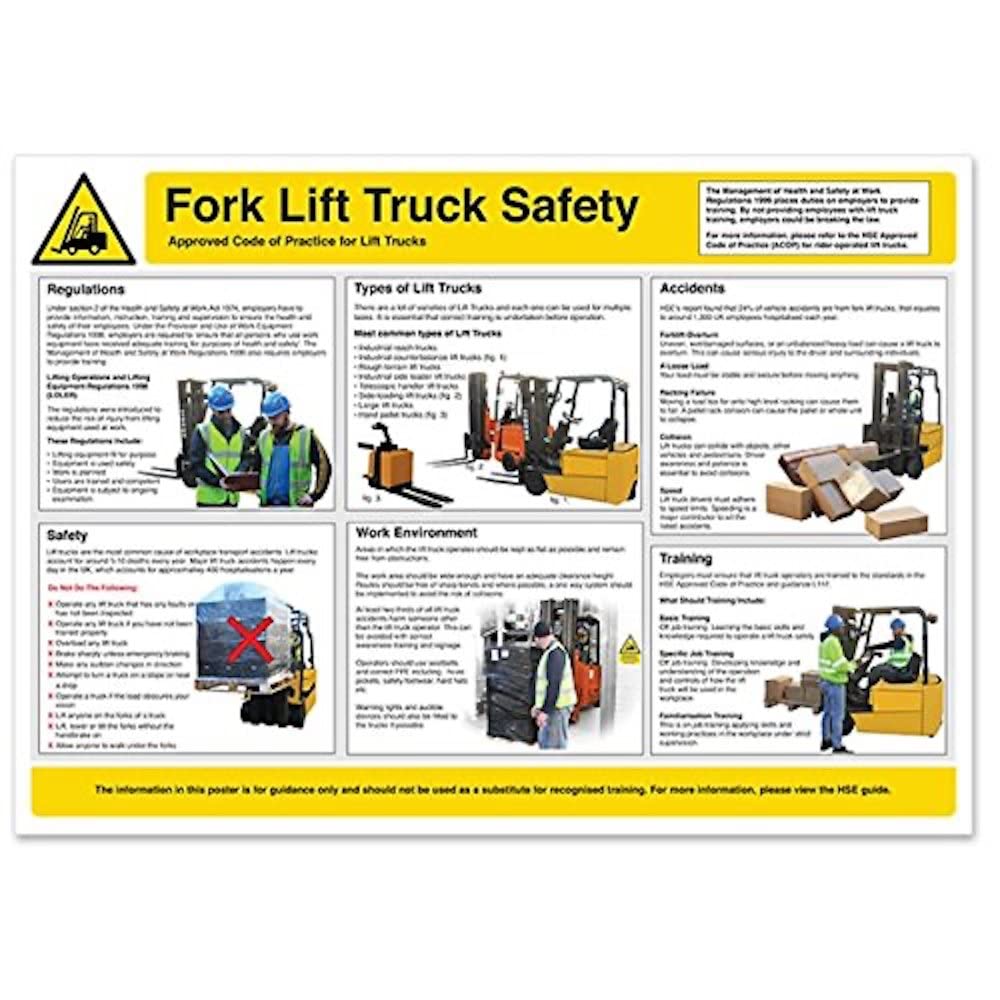 V Safety Forklift Truck Safety Guidance Poster - A2 (594 x 420mm)
