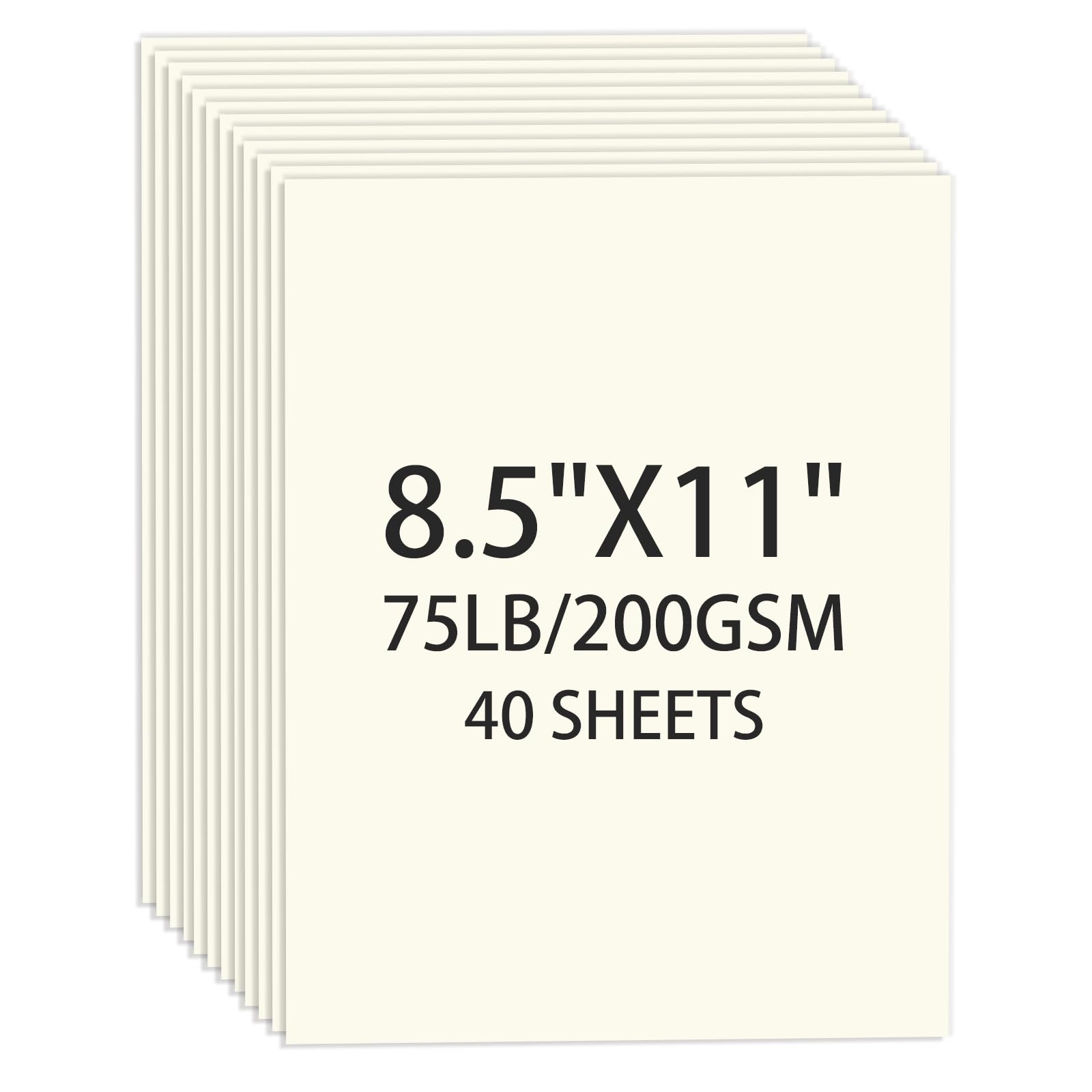 Photo 1 of Cream Cardstock 8.5 X 11, 40 Sheets Card Stock, 75lb/ 200gsm Copy Paper, Cardstock Printer Paper For Art, Drawing, Invitations, DIY Cards, Watercolor, Craft, Construction, School & Office Supplies