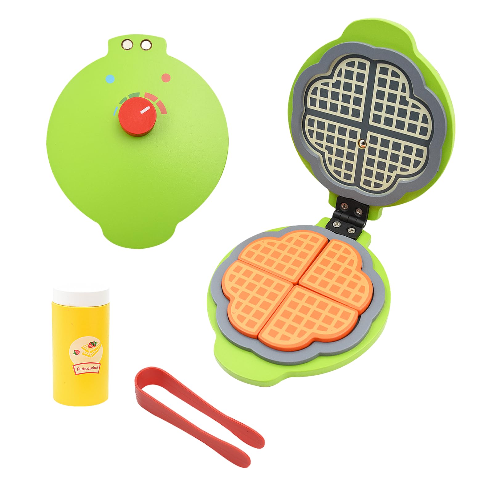 Coriver Wooden Kitchen Toys, Pancake Iron Cooking Toys, Baking Playsets, Toddler Play Breakfast Food Brunch Set, Kids Pretend Play Food Kitchen Accessories, Role Play Toys for Girls Boys 3+ Years Old