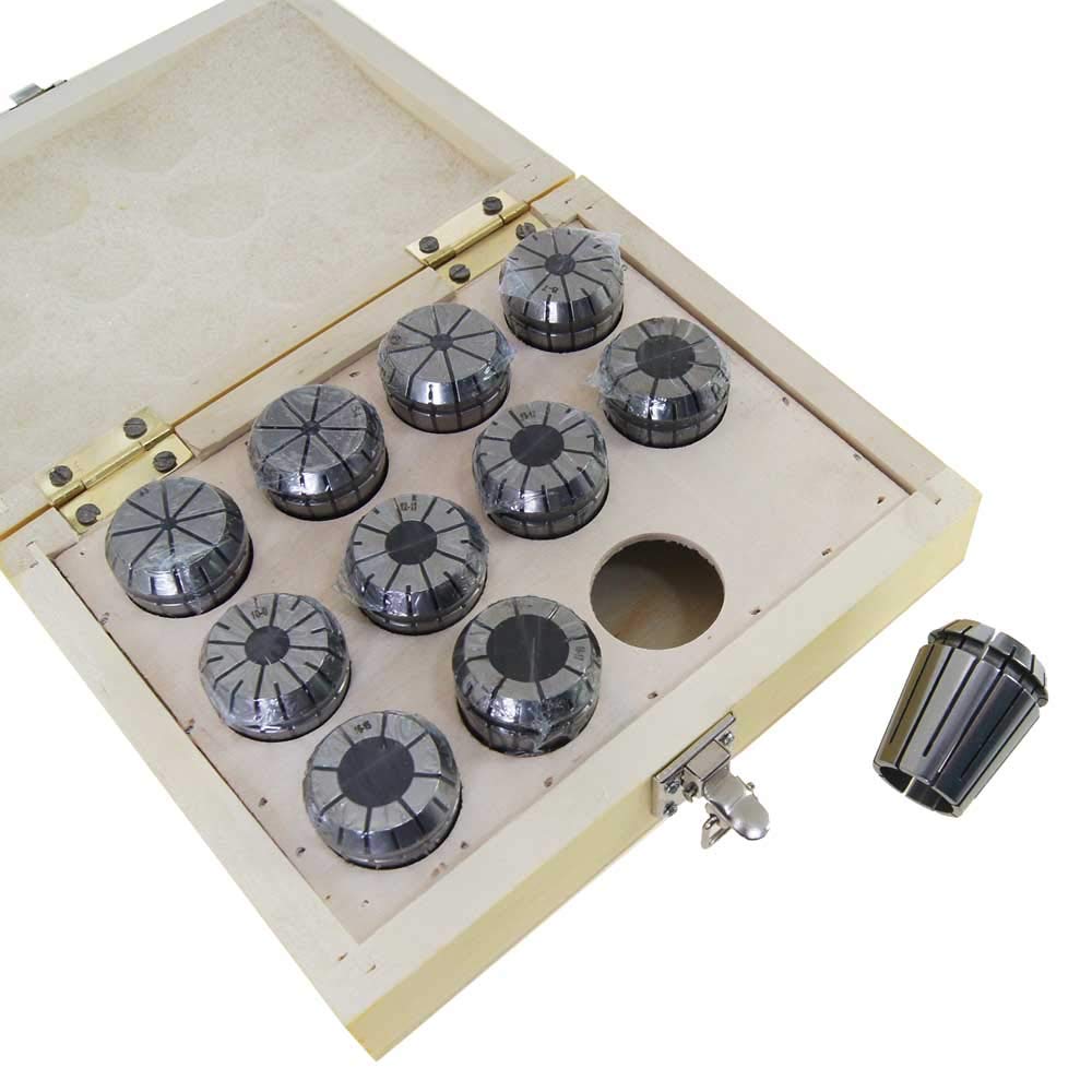 KATSU ER32 Spring Collet Set 11 Pieces 4-20mm Gripping Range Precision Router Collet Chuck for CNC Workholding Engraving Machine and Milling Lathe Tool 110282100
