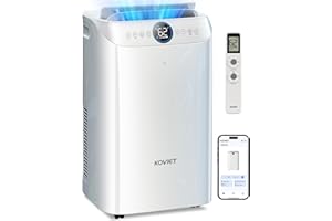 KOVIET 14000 BTU Portable Air Conditioners, 6-in-1 Wi-Fi Smart AC Unit with App & Voice Control, Remote Access, Self-Evaporating Quiet Cooling, Dehumidifier, Fan, 24H Timer, Includes Window Kit, White