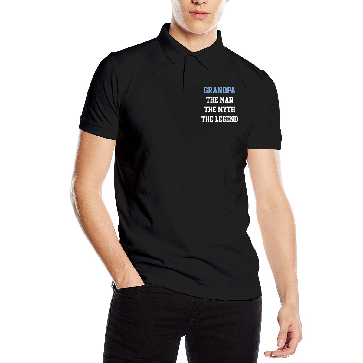 Legend Mens Funny Polo Shirts XL Black 