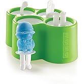 Zoku Safari Pop Molds, 4 Different Easy-release Silicone Popsicle Molds in One Tray, Fun Jungle-inspired Designs, BPA-free