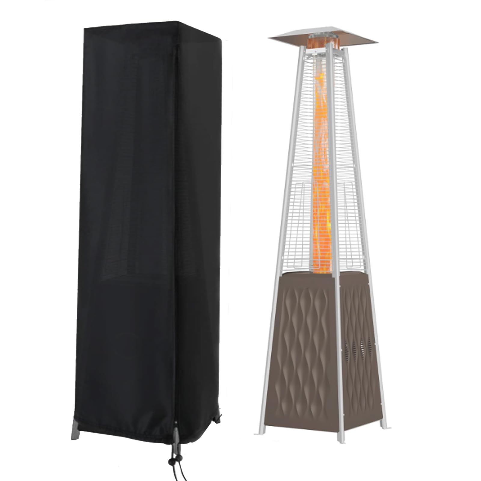 Photo 1 of Aidetech Patio Heater Cover, Outdoor Propane Heater Covers for Pyramid Heater with Zipper Waterproof, Black - 87" H x 21" W x 24" D