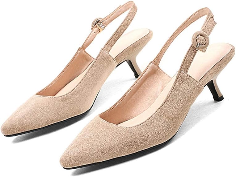 MIOKE Women�s Kitten Low Heel Slingback Pumps
