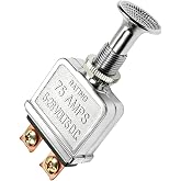 ZNDAW Heavy Duty 75A Push Pull Switch, 6-28V DC 2 Position SPST Push-Pull-On-Off Switch with Chrome Knob, Automotive Push-Pull Switches for Turn Signal Light Headlights Control