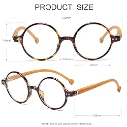 JOVAKIT Retro Round Blue Light Blocking Glasses for