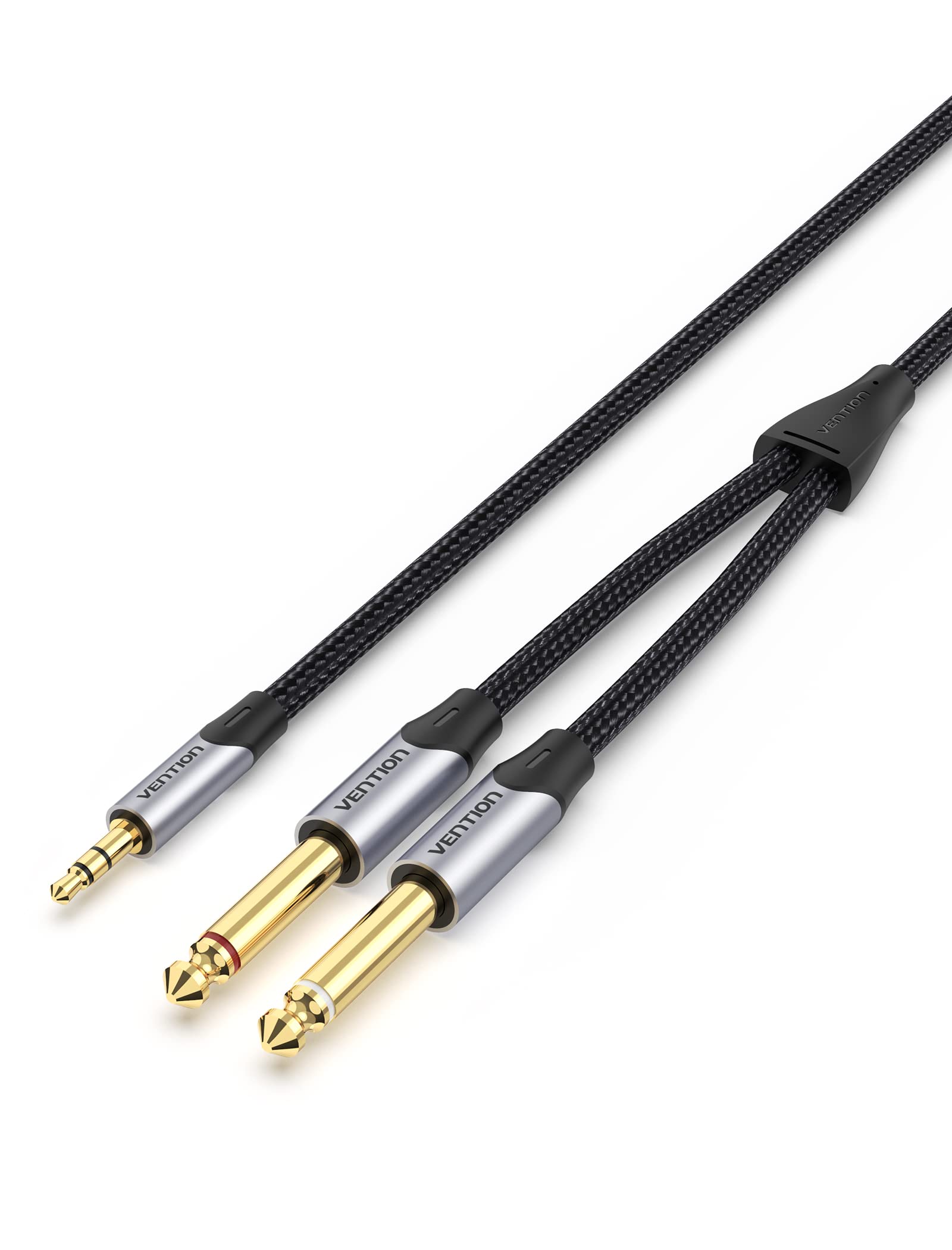 VENTION 3.5mm to 6.35mm 3m/10ft Nylon Braided Stereo Audio Cable - TRS to 1/4 & 1/8 Inch Male Aux Jack for Mixers, Amplifiers, Audio Recorders & Guitars