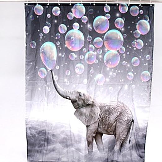 Amazon Com Happy Elephant Shower Curtain Waterproof Polyester