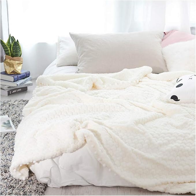 Candye Flannel Winter Throw Blankets Thick Coral Fleece