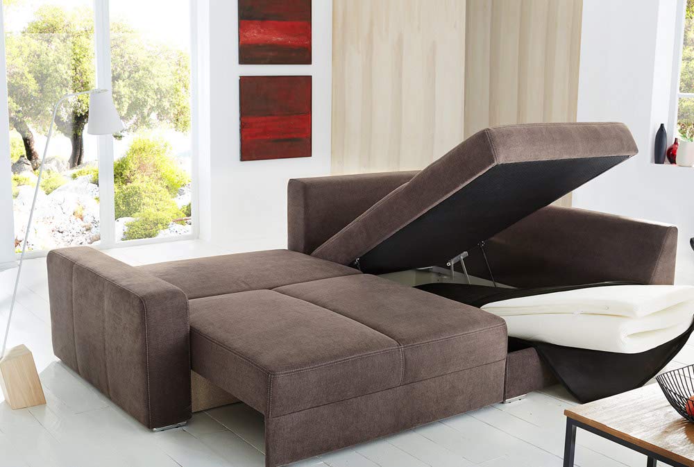 lifestyle4living Ecksofa mit Schlaffunktion und Bettkasten L