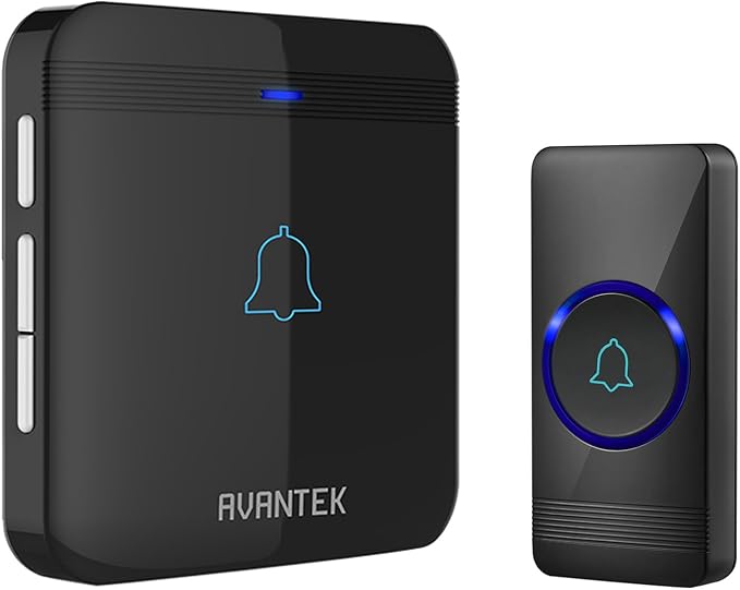 Wireless Doorbell, AVANTEK Waterproof Chime Kit Operating at Over 1, 300 Feet with 52 Melodies