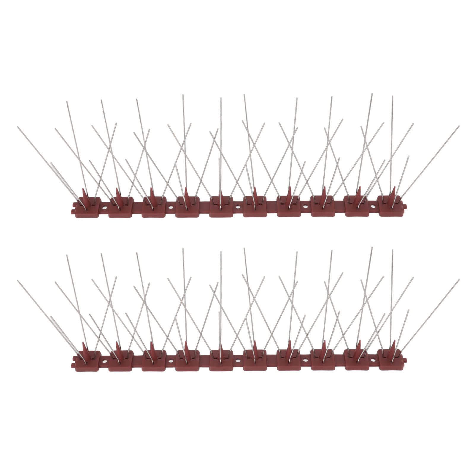 Septpenta 10 Pcs/Set 15 Feet Bird Spikes, Anti Bird Anti Animal Bird Deterrent Spikes, Robust Durable Stainless Steel Bird Repellent Spikes for Fence Roof Mailbox Window(SK430（4+2）)