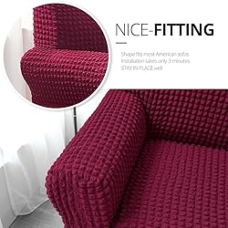 NICEEC Loveseat Slipcover Red Loveseat Cover 1