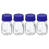 PATIKIL 100mL Reagent Media Bottle, 4Pcs Round