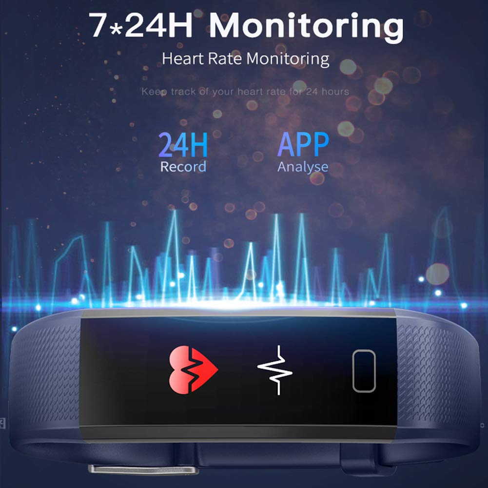 EDUP HOME Fitness Tracker HR, Activity Tracker Watch with Heart Rate Monitor, IP68 Waterproof Smart Fitness Band with Step Counter, Calorie Counter, Pedometer Watch Black for Kids Women and Men