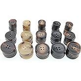 Mixed Resin Sewing Buttons 110 PCS, Round Bulk Buttons for DIY Sewing Crafts,Coats,Suits, 5 Color 3 Size(15mm,20mm,25mm) SHUNLI