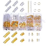 Outus Ribbon Bracelet Kit Bookmark Pinch Crimps Ends Findings with Lobster Clasps and Chain Extenders, 316 Pieces