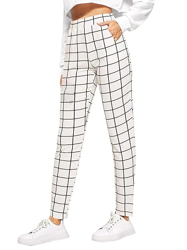 SweatyRocks Women's Casual High Waist Skinny Leggings Stretchy