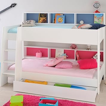 Happy Beds Tam Tam White Wooden Kids Bunk Bed With Underbed