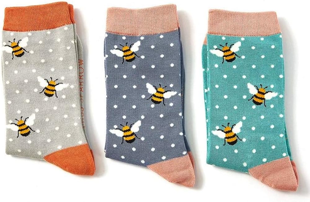 LilyRosa® Bee Socks Ladies Girls Women Bees Bamboo Mix Christmas Gift