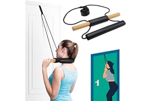 Cervical Neck Traction Over Door Device for Neck Relieve Neck Pain, Enhance Physical TherapyOver Door Use with Comfort Wood G