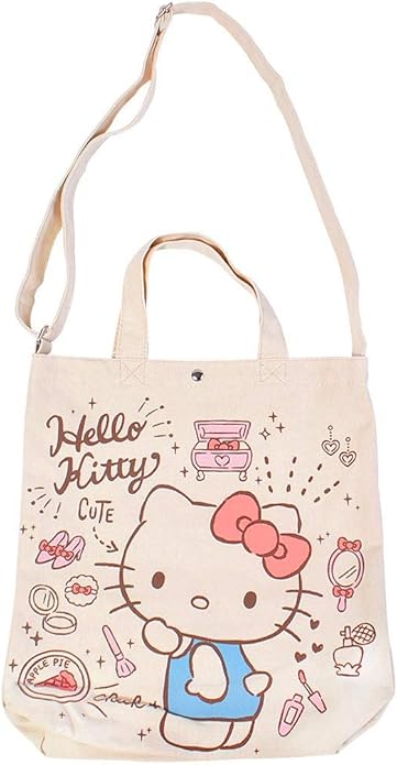 Amazon 畑山商事 Hatakeyamashoji トートバッグ キャラクター 2way トート ショルダー バッグ 大容量 キャンバス キッズ ハローキティ レッスンバッグ