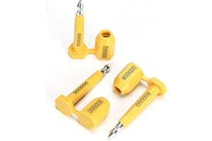 LeadSeals 20PCS Long Bolt High Security Shipping Container Seals with Print Progressive Numbering Tamper Proof for Cargo Containers, Trucks, Trailers ISO 17712 Certified (Yellow)