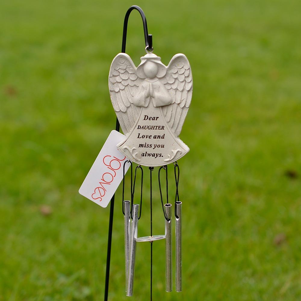 Angraves Dear Daughter Guardian Angel Love & Miss You Graveside Memorial Wind Chime