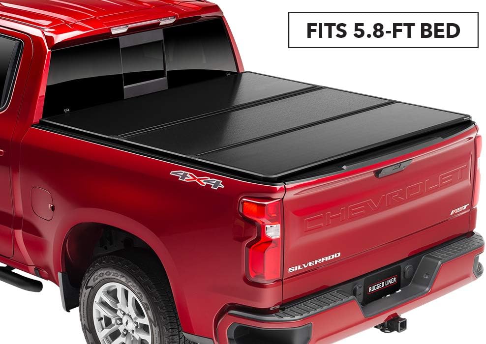 Amazon Com Rugged Liner Hc C5819 Premium Hard Folding Cover Fits 2019 Chevrolet Gmc 1500 New Body Style 5 8 Bed Automotive