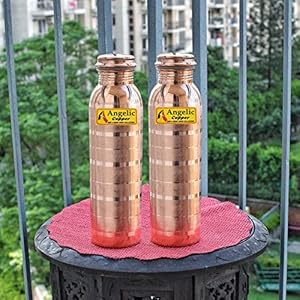 Angelic Copper Designer Bottles Set, 1 Litre, Set of 2, Brown